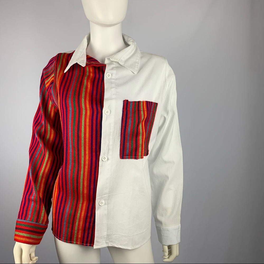 Button down shirt Long sleeve Blouse L